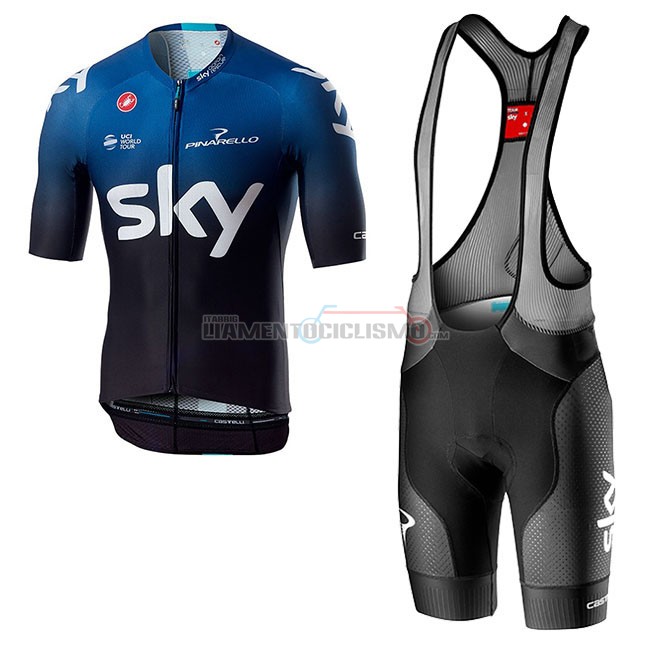 Abbigliamento Ciclismo Sky Aero Manica Corta 2019 Nero Blu